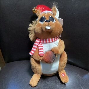 Merry Brite Animated Squirrel Sways and Sings! “Nuttin For Christmas” NWT 9”